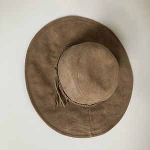 Tan Wide Brim Suede Hat